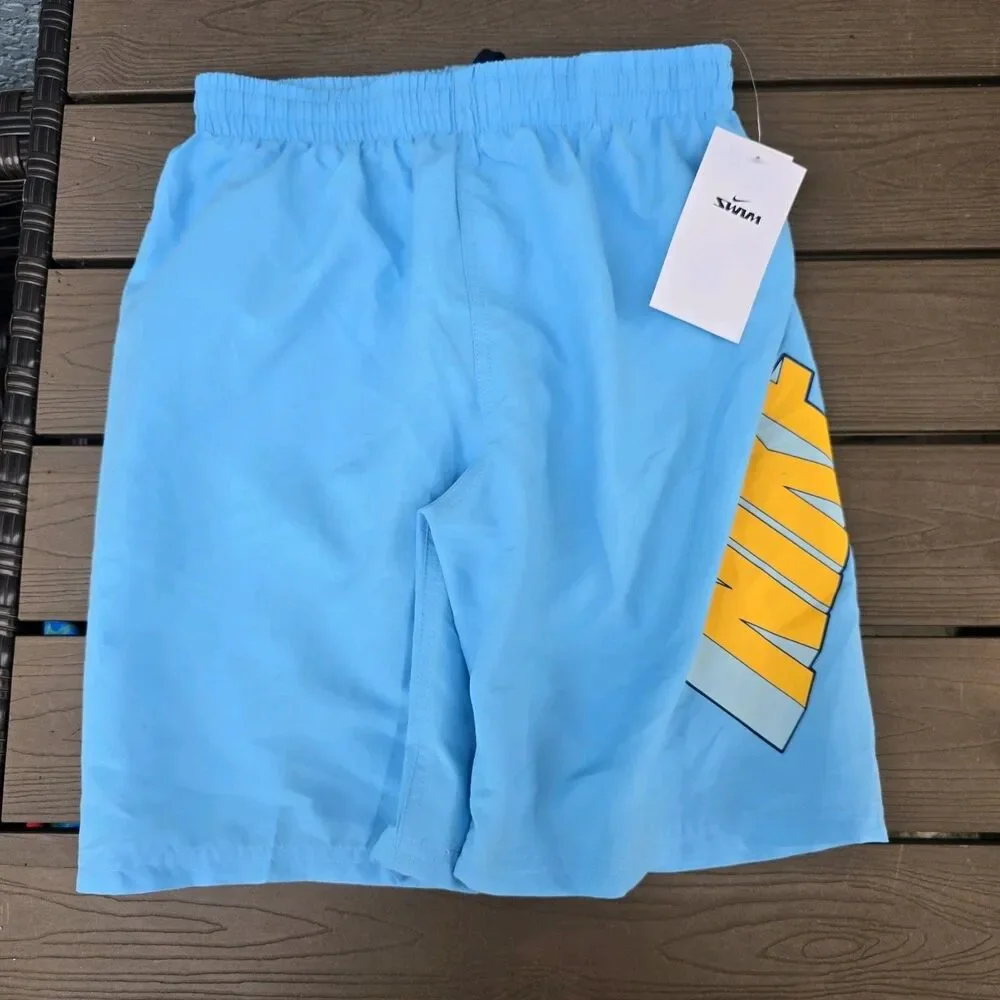 NIKE Youth Boy's Carolina Blue Mesh Swim Shorts Trunks Size L New